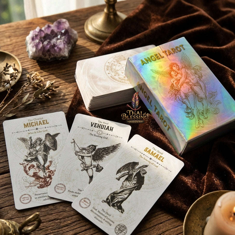 Angel Tarot Deck (Holographic Edition) - Angelic Sacred Symbolism & Esoteric Wisdom Cards for Romance, Intuitive Guidance, Divination & Tarot Collectors