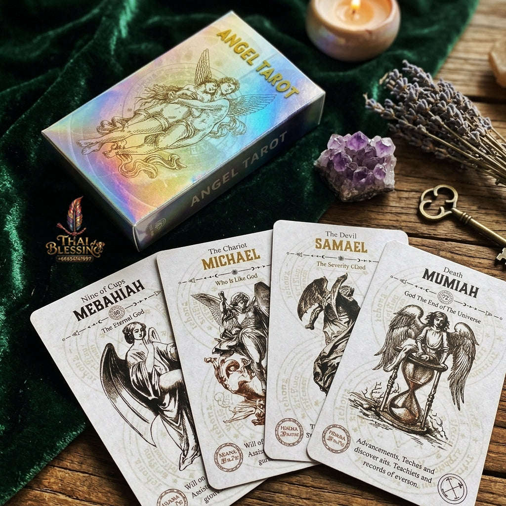 Angel Tarot Deck (Holographic Edition) - Angelic Sacred Symbolism & Esoteric Wisdom Cards for Romance, Intuitive Guidance, Divination & Tarot Collectors