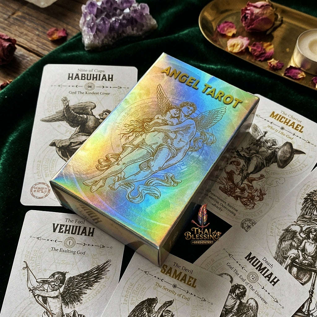 Angel Tarot Deck (Holographic Edition) - Angelic Sacred Symbolism & Esoteric Wisdom Cards for Romance, Intuitive Guidance, Divination & Tarot Collectors