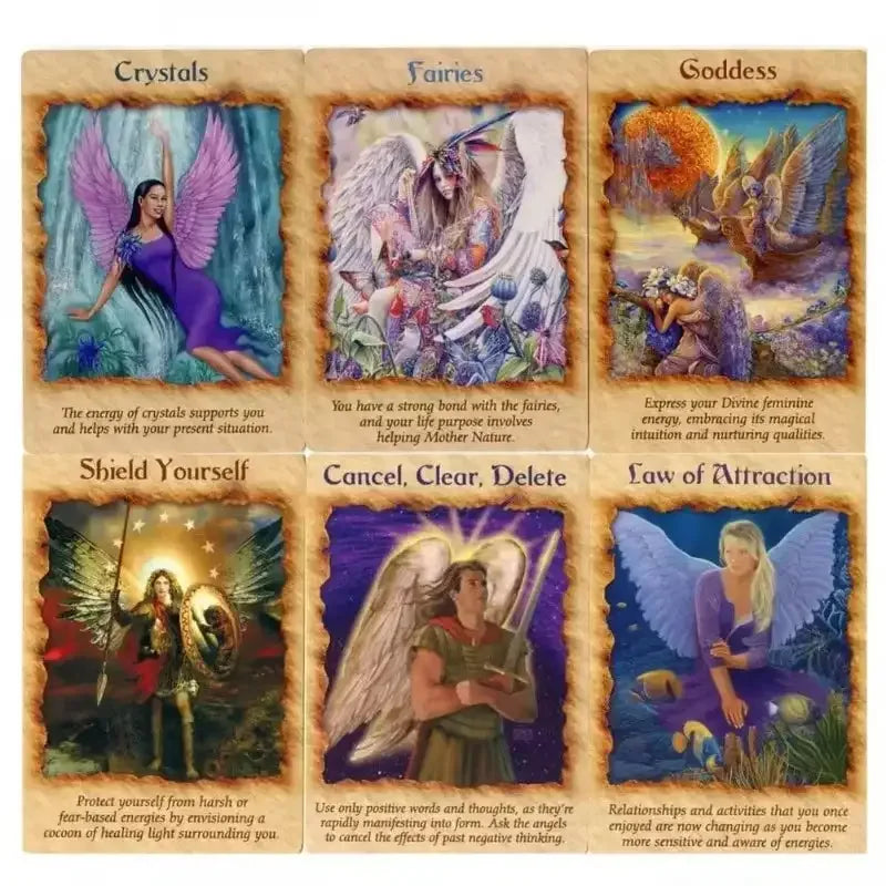 👼Angel Therapy Oracle Cards – 44-Card Deck with Comprehensive PDF Guidebook for Healing, Insight & Spiritual Support