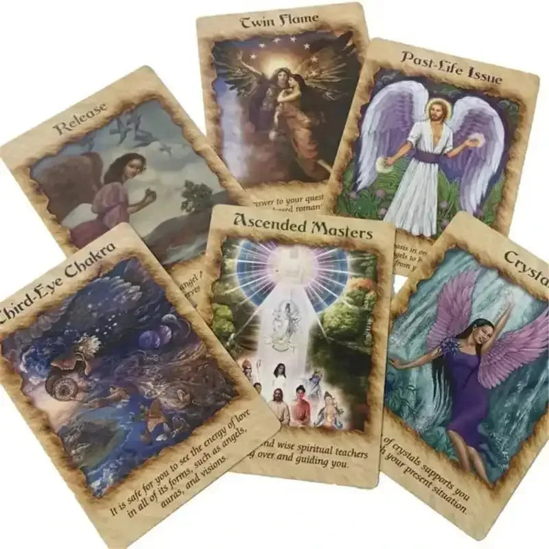 👼Angel Therapy Oracle Cards – 44-Card Deck with Comprehensive PDF Guidebook for Healing, Insight & Spiritual Support