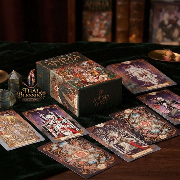 ✨ Anima Tarot Deck in Rigid Box 78 Pcs Art Nouveau Tarot Cards Double-embossed 12x7cm with Gorgeous Anime-Style Illustrations Thai Blessing Co By RURUECHA