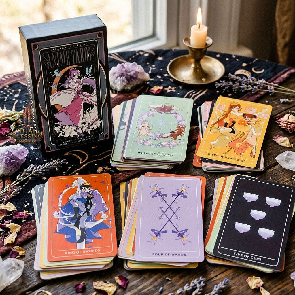 Anime Tarot Deck (10.3x6cm Modern Anime Characters Edition) - Whimsical Japanese Animation Style Divination Cards for Intuitive Readings, Otaku & Tarot Collectors