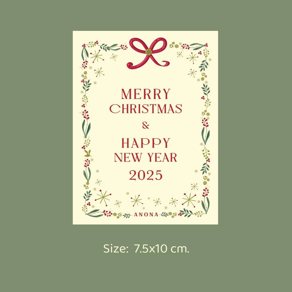 Merry Christmas and Happy New Year card included in aromatic New Year gift box by One-Sake.com