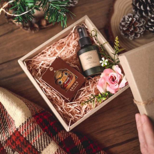 Herbal aromatherapy gift set with essential oil spray and decorative box from One-Sake.com
