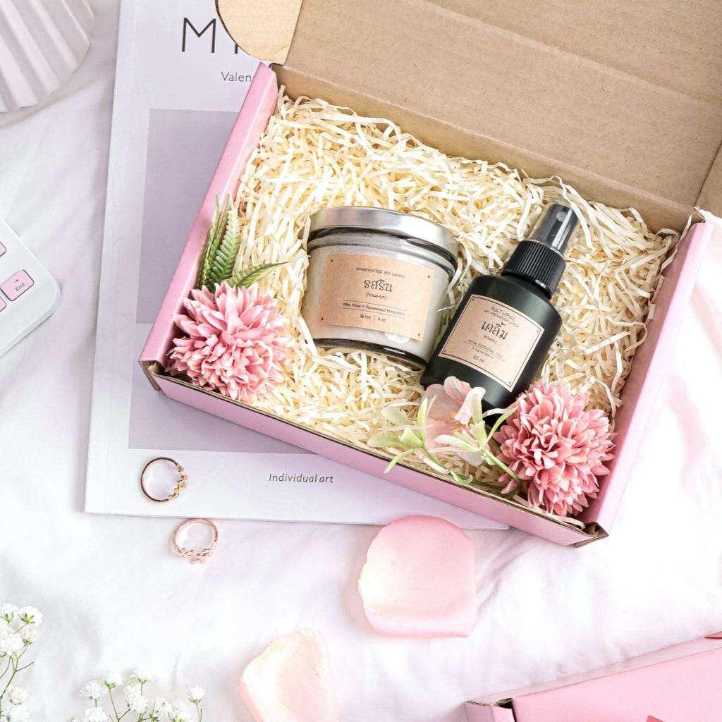Romantic Aromatherapy Gift Set with Candle & Spray for the Perfect Gift