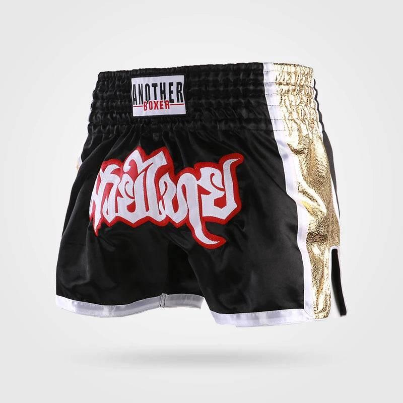 Muay Thai Shorts for Kids - Authentic Thai Blessing Co for Enhanced Performance and Style S4BlackGold