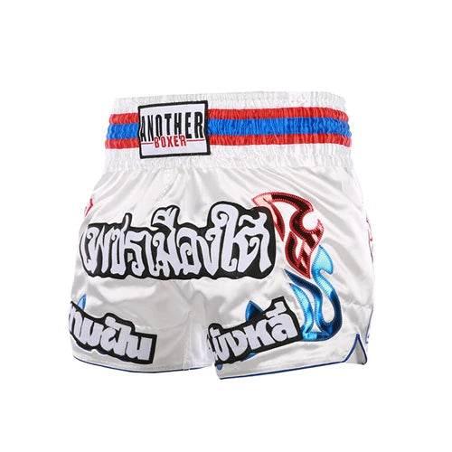 Muay Thai Shorts for Kids - Authentic Thai Blessing Co for Enhanced Performance and Style S4White