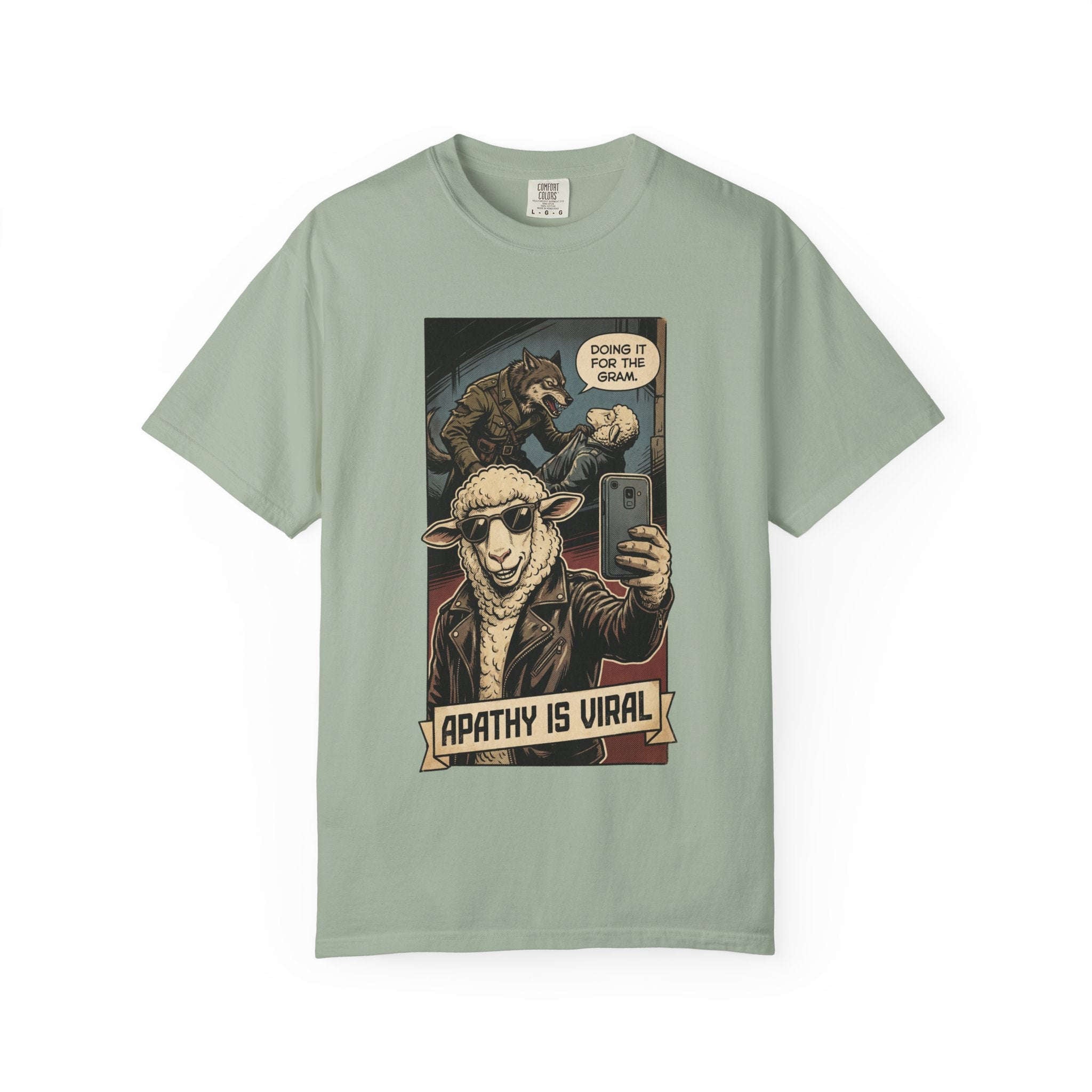 Apathy Is Viral Shirt Vintage Comic Graphic Tee Retro Satirical Humor Shirt Social Media Sarcasm Gift Streetwear Art Bay