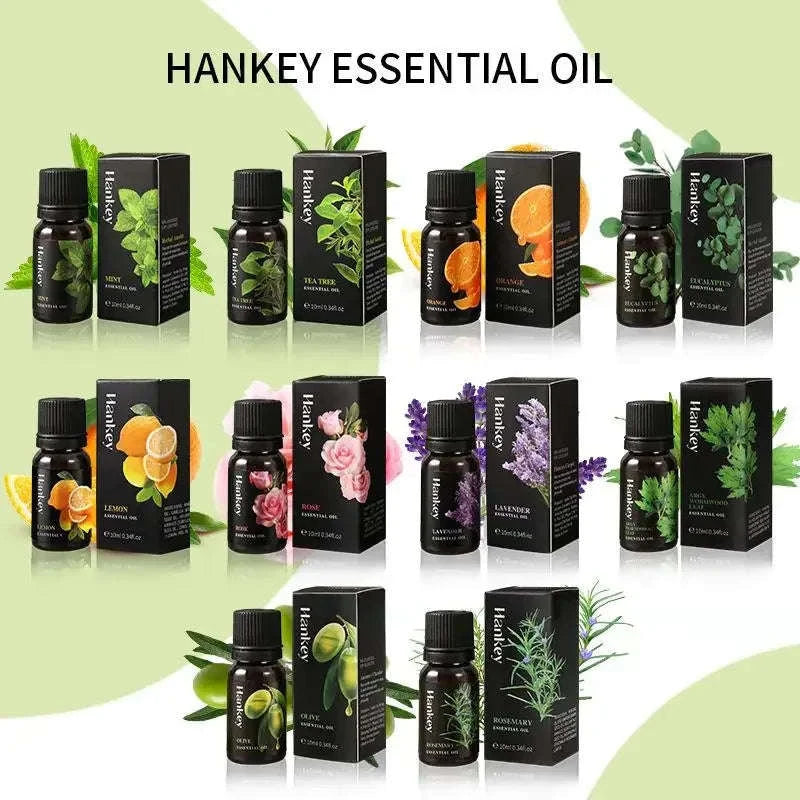 🌿 Aromatherapy Essential Oil Set – 10ml Bottles | Natural Plant Extracts | Lemon, Eucalyptus, Lavender, Jasmine, Rose, Mint, Orange | Diffuser, Humidifier & Air Freshener | Pure Fragrance for Relaxation & Wellness