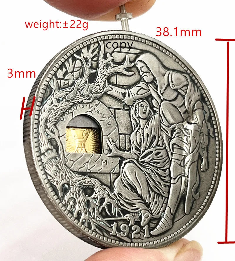 Movable Hobo Nickel Replica - Unique Silver Collectible Coin