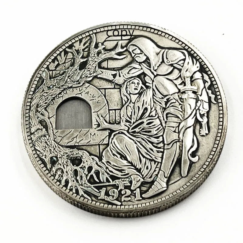 Movable Hobo Nickel Replica - Unique Silver Collectible Coin