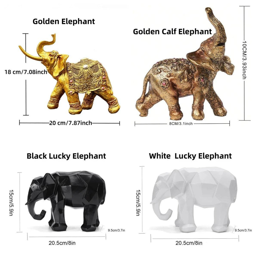 Handcrafted Elephant Sculpture - Elegant Gold Decor for Home and Office