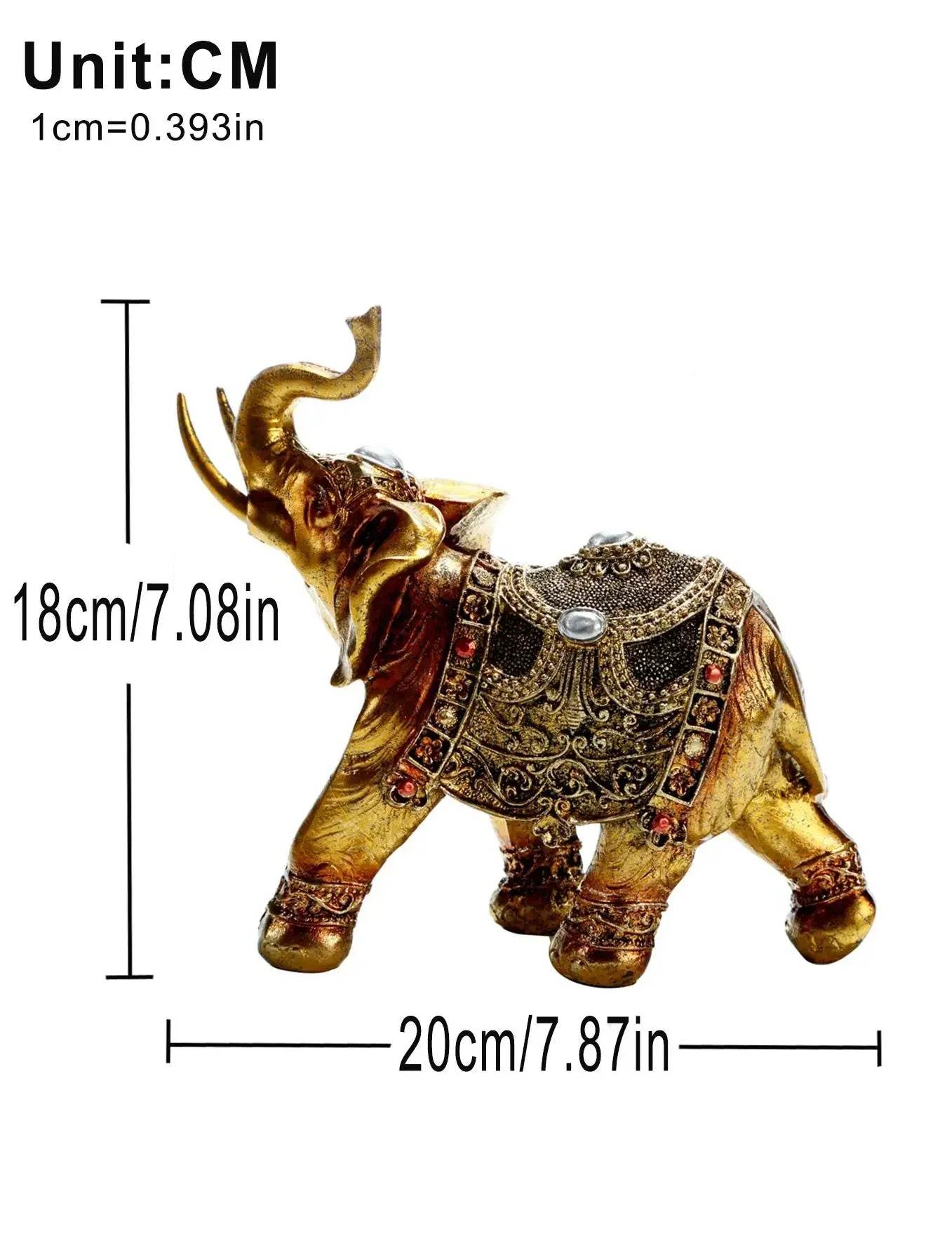 Handcrafted Elephant Sculpture - Elegant Gold Decor for Home and Office
