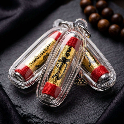 Attract Charm & Absolute Wealth Khun Phaen Chom Talat Hand-Inscribed Takrut - Luang Pu Im Wat Thung Na Mai 2024 Thai Blessing Co By RURUECHA