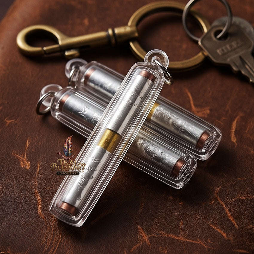 Attract Fortune & 4-Metal Layered Wealth Takrut Riak Sap Hand-Inscribed Scroll - Ta Luang Pleung Wat Phang Dan 2023 Thai Blessing Co By RURUECHA