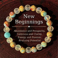 ✨ Aura Quartz and Ocean Sediment Beaded Bracelet – Homeopathic Crystal Jewelry for Abundance, Prosperity & New Beginnings 10mm
