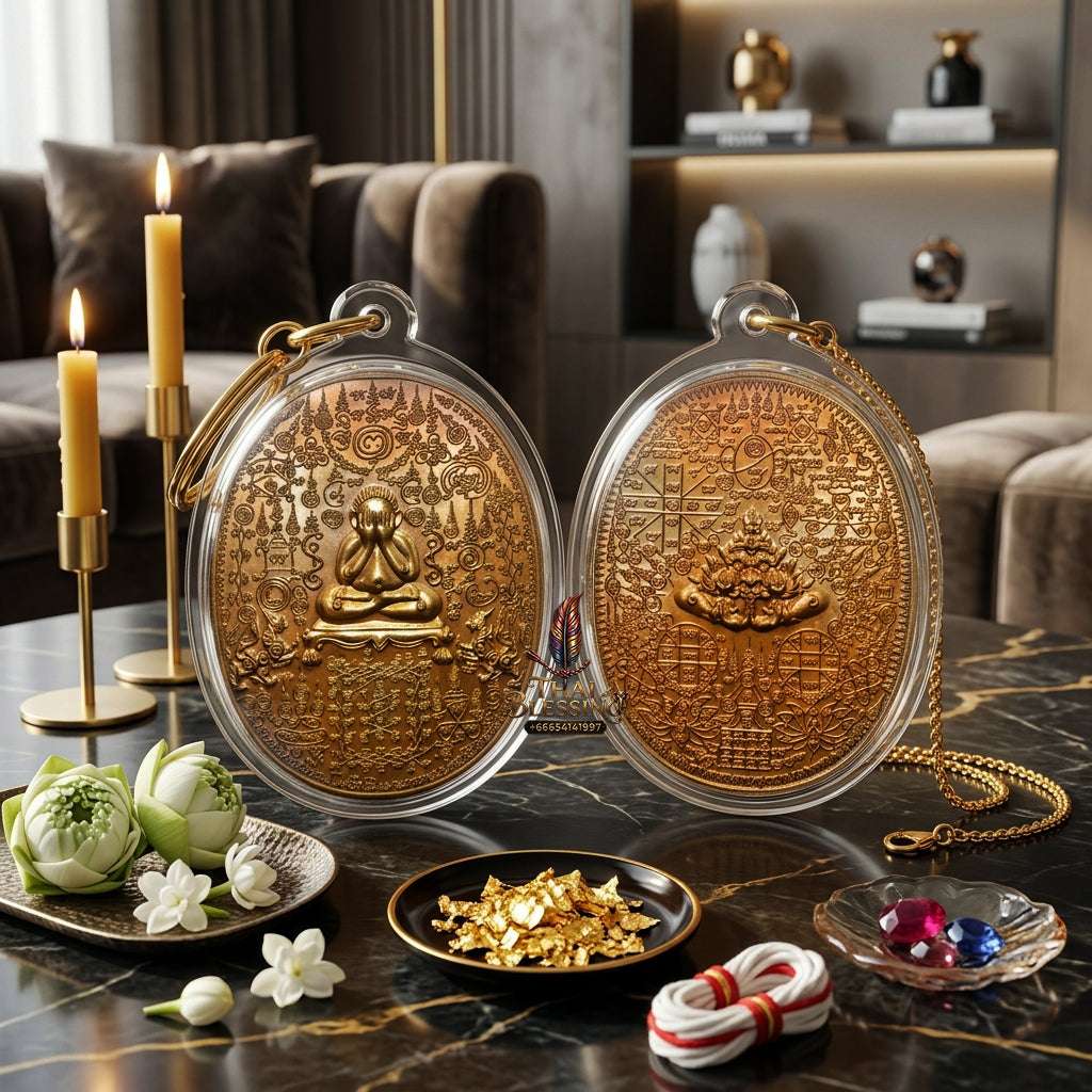✨ Authentic Arahang Puttho 'Maha Yant' Coin: Sacred Brass Edition by LP Sanan – Masterpiece for Protection & Abundance