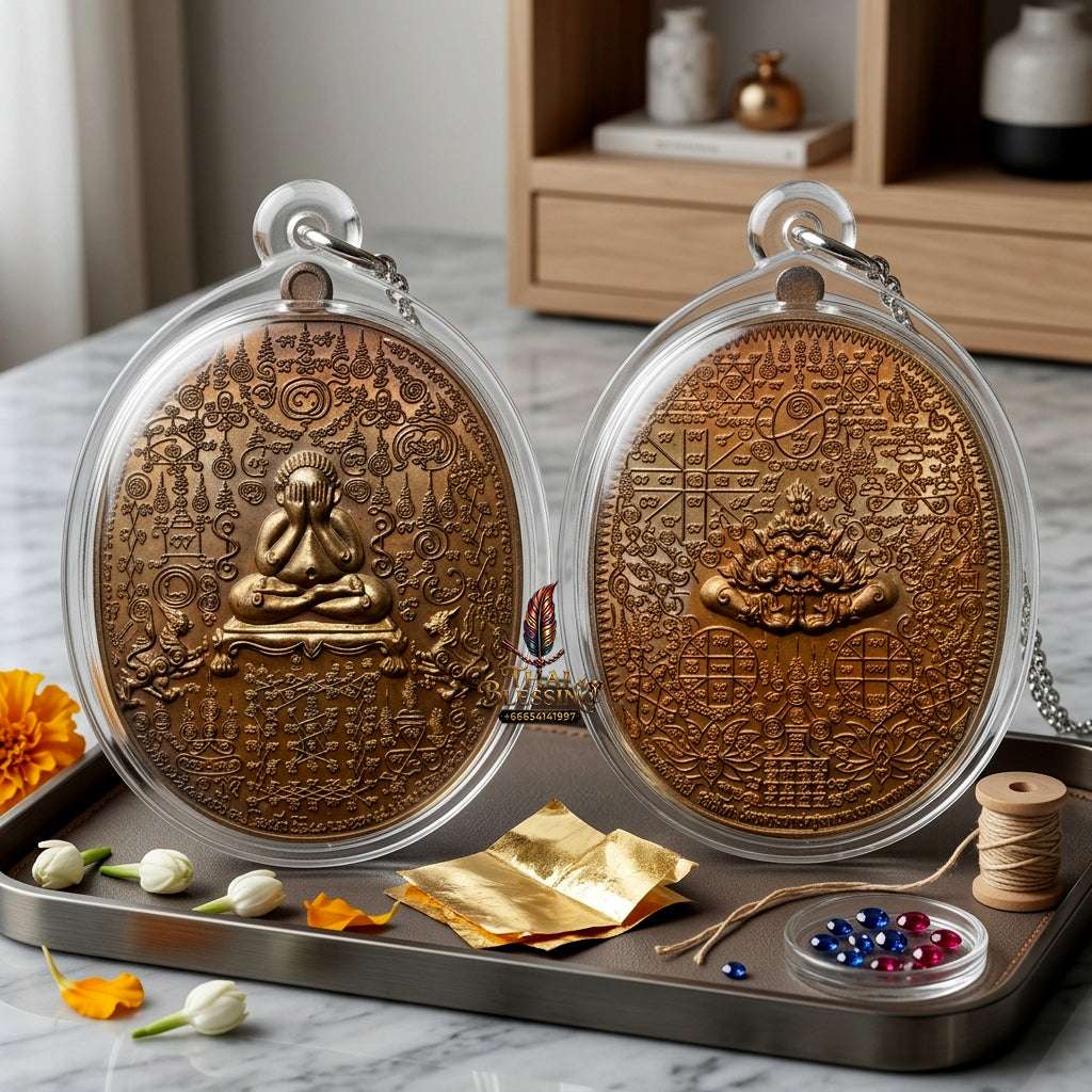 ✨ Authentic Arahang Puttho 'Maha Yant' Coin: Sacred Brass Edition by LP Sanan – Masterpiece for Protection & Abundance