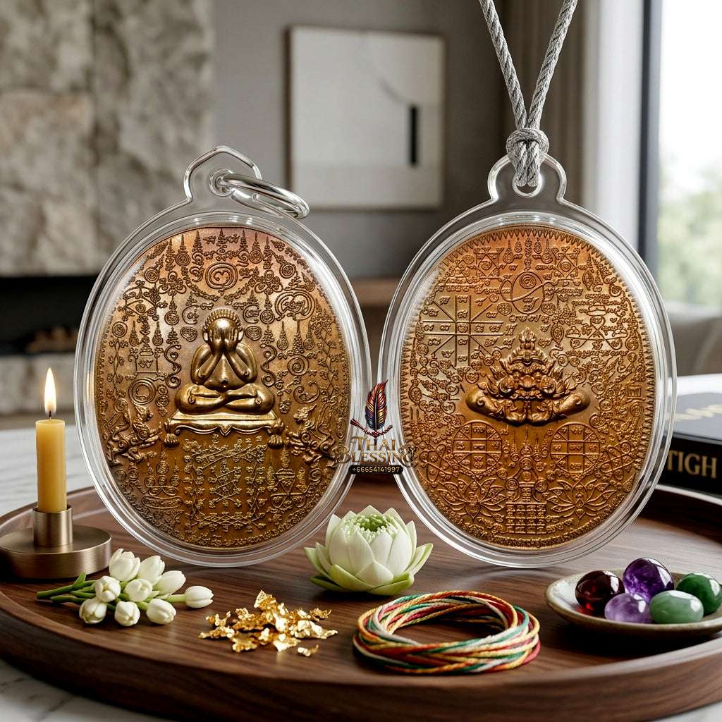 ✨ Authentic Arahang Puttho 'Maha Yant' Coin: Sacred Brass Edition by LP Sanan – Masterpiece for Protection & Abundance