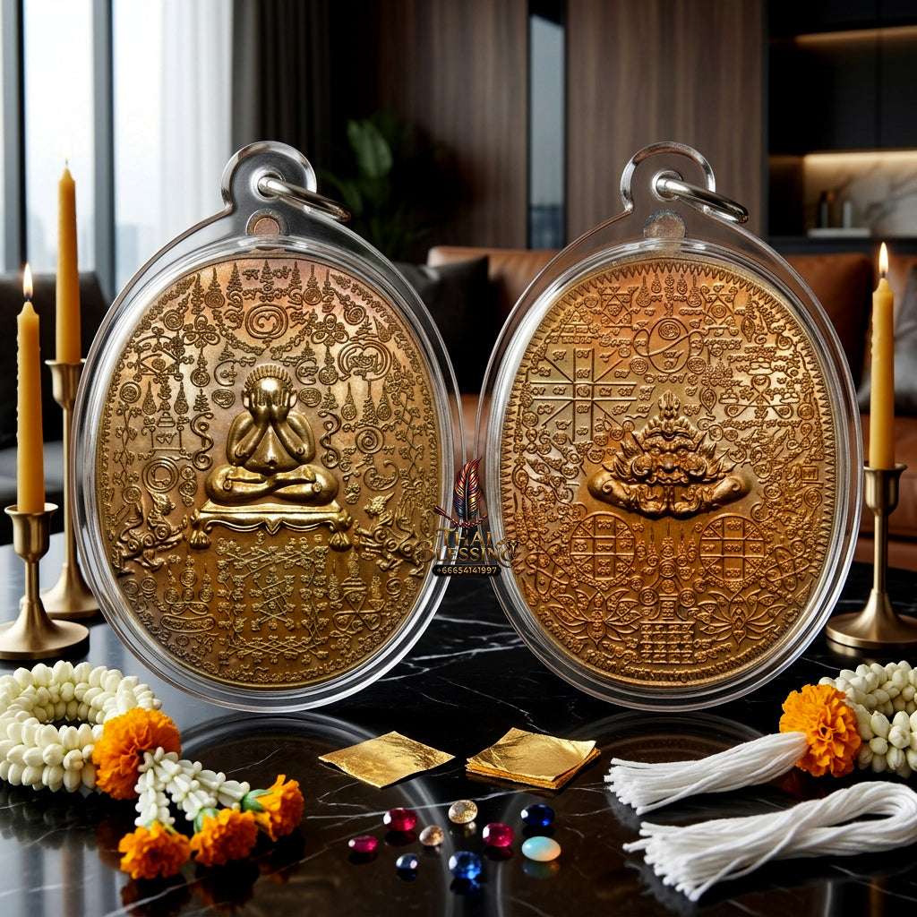 ✨ Authentic Arahang Puttho 'Maha Yant' Coin: Sacred Brass Edition by LP Sanan – Masterpiece for Protection & Abundance