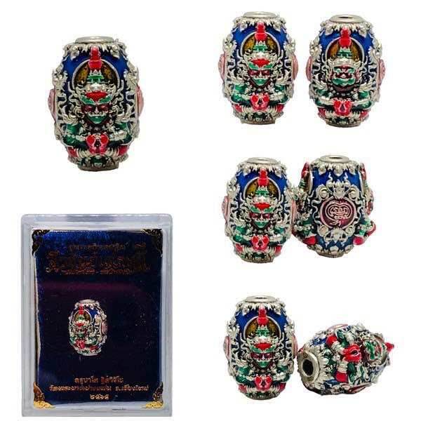 Authentic Buddhist Blessing Talisman Bead phaya-wessuwan ร้านค้าของฉัน Gold plated and enameled Thongthip Silver plated with enamel Thongthip-Silver plated with enamel-Gold plated and enameled-3k plating-Referee set receive 4 pieces-