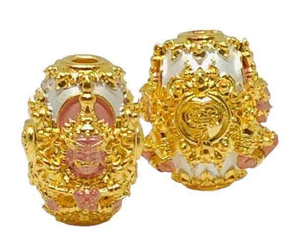 Authentic Buddhist Blessing Talisman Bead phaya-wessuwan ร้านค้าของฉัน Gold plated and enameled Thongthip Silver plated with enamel Thongthip-Silver plated with enamel-Gold plated and enameled-3k plating-Referee set receive 4 pieces-