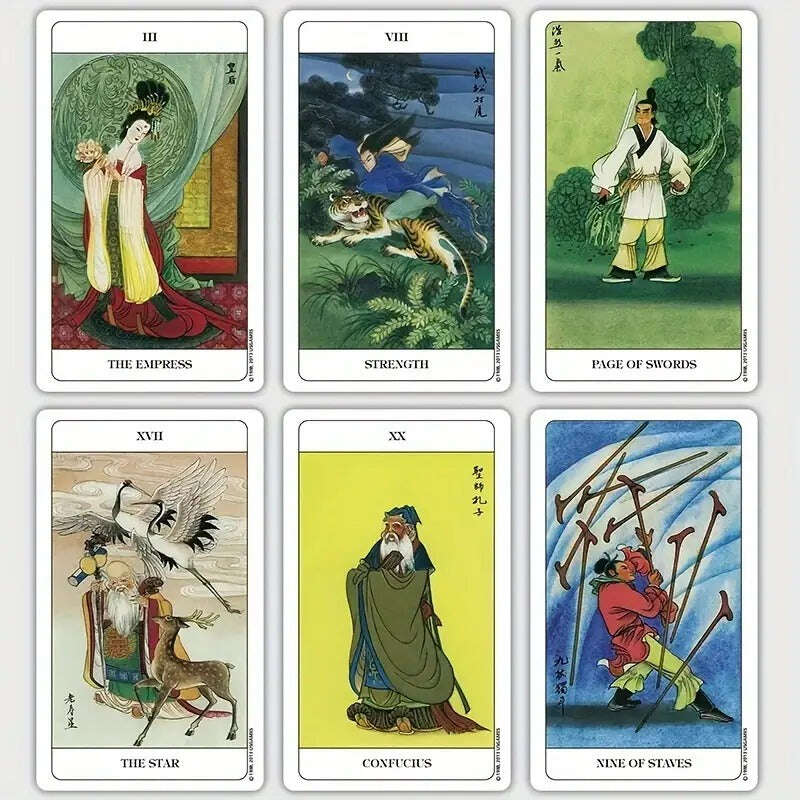 Authentic Chinese Tarot Deck Card Games 10.3 x 6 cm – Beautiful Traditional Design