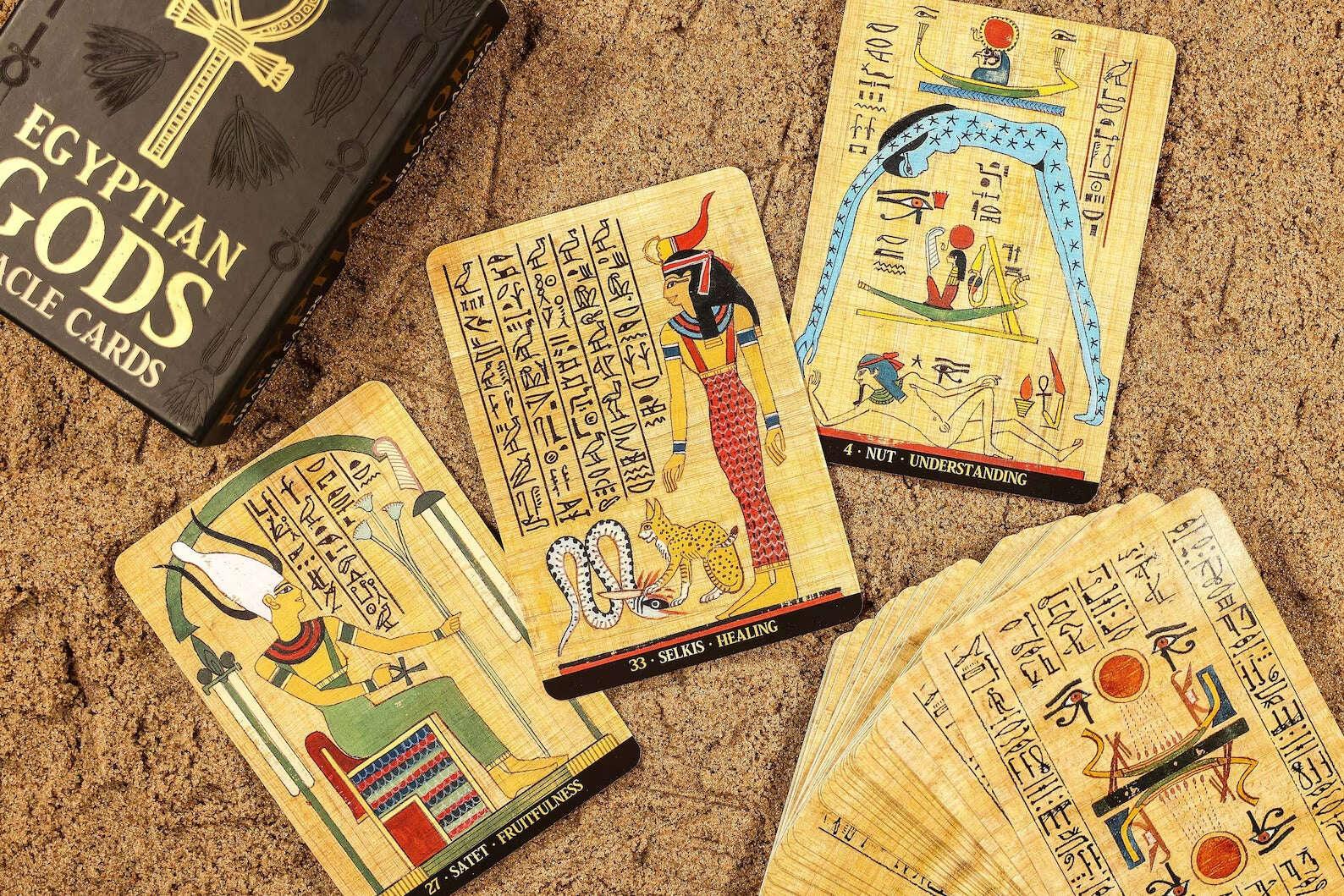 Authentic Egyptian Gods Oracle Cards – Gypsy Tarot Oracle Deck 11 x 6.5 cm