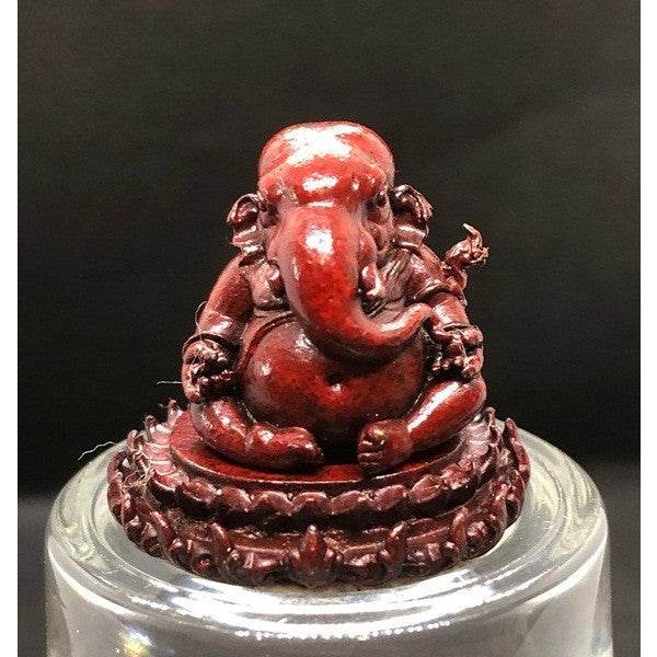 Authentic Ganesha Figurine for Removing Obstacles, Igniting Wisdom, and Welcoming Prosperity Red patina color