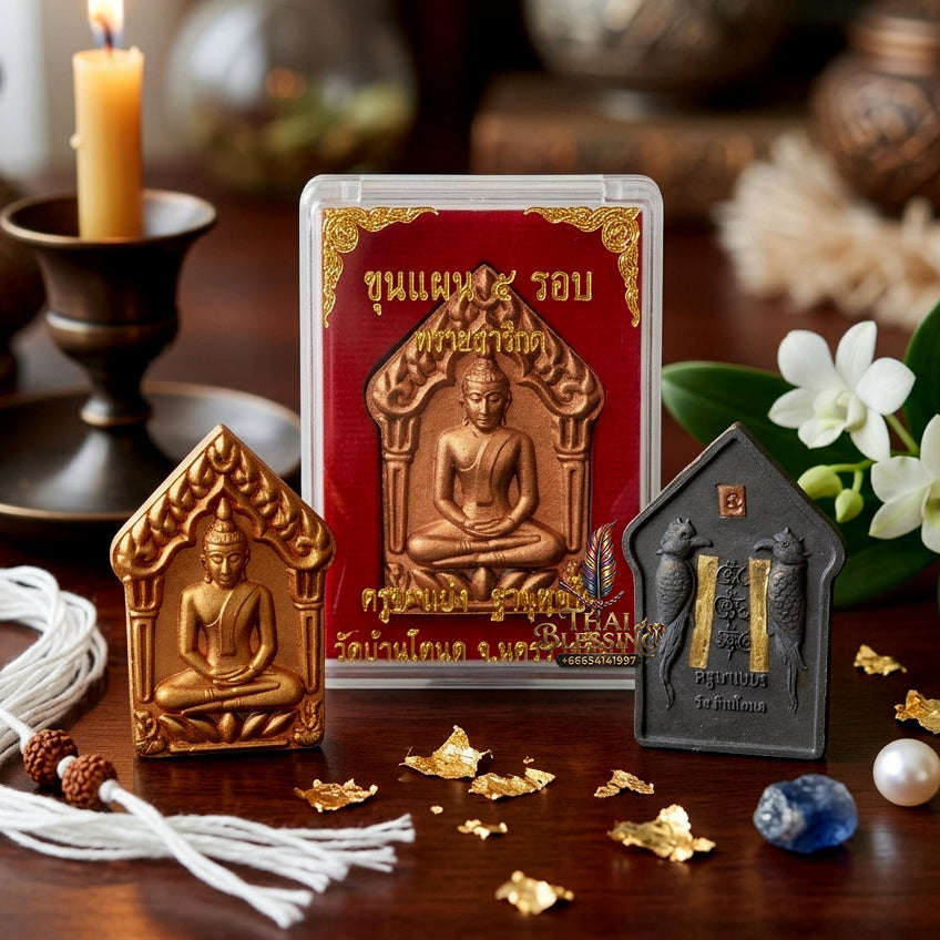 ✨ Authentic 'Khun Phaen 5 Rob' Prai Sarika: Sacred Herb Powder Edition by Khru Ba Baeng, Wat Ban Tanod – 2014 Masterpiece Thai Blessing Co By RURUECHA