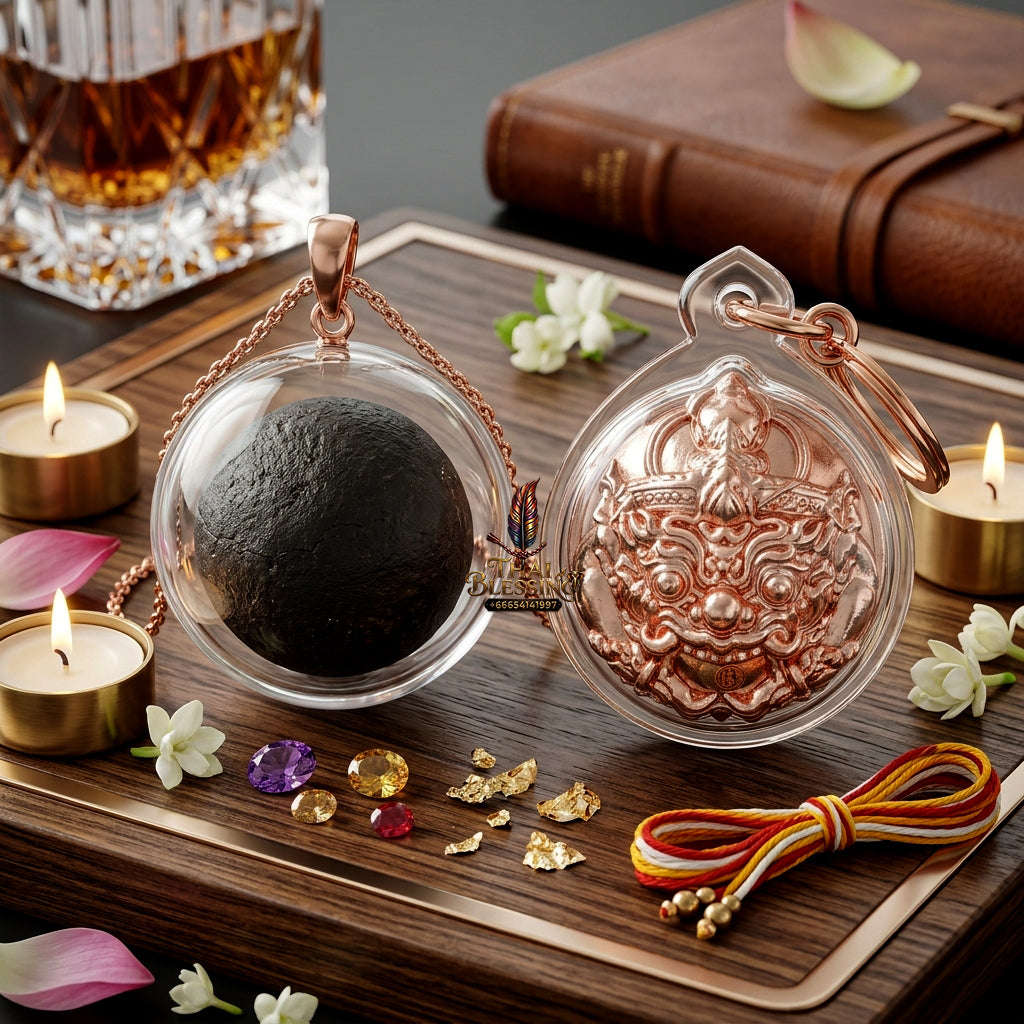 ✨ Authentic 'Luk Nu Phra Rahu' (Rahu Archery Bolt): Single-Eyed Coconut Shell & 'Pink Gold' Edition by Phra Kru Sophon Kityathorn (Ajarn Rotsiri), Wat Phukhao Thong – 2019 Masterpiece Thai Blessing Co By RURUECHA