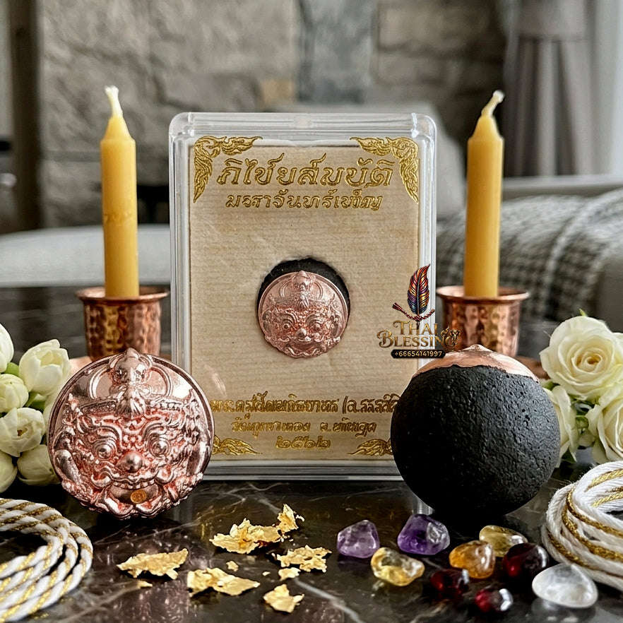 ✨ Authentic 'Luk Nu Phra Rahu' (Rahu Archery Bolt): Single-Eyed Coconut Shell & 'Pink Gold' Edition by Phra Kru Sophon Kityathorn (Ajarn Rotsiri), Wat Phukhao Thong – 2019 Masterpiece Thai Blessing Co By RURUECHA