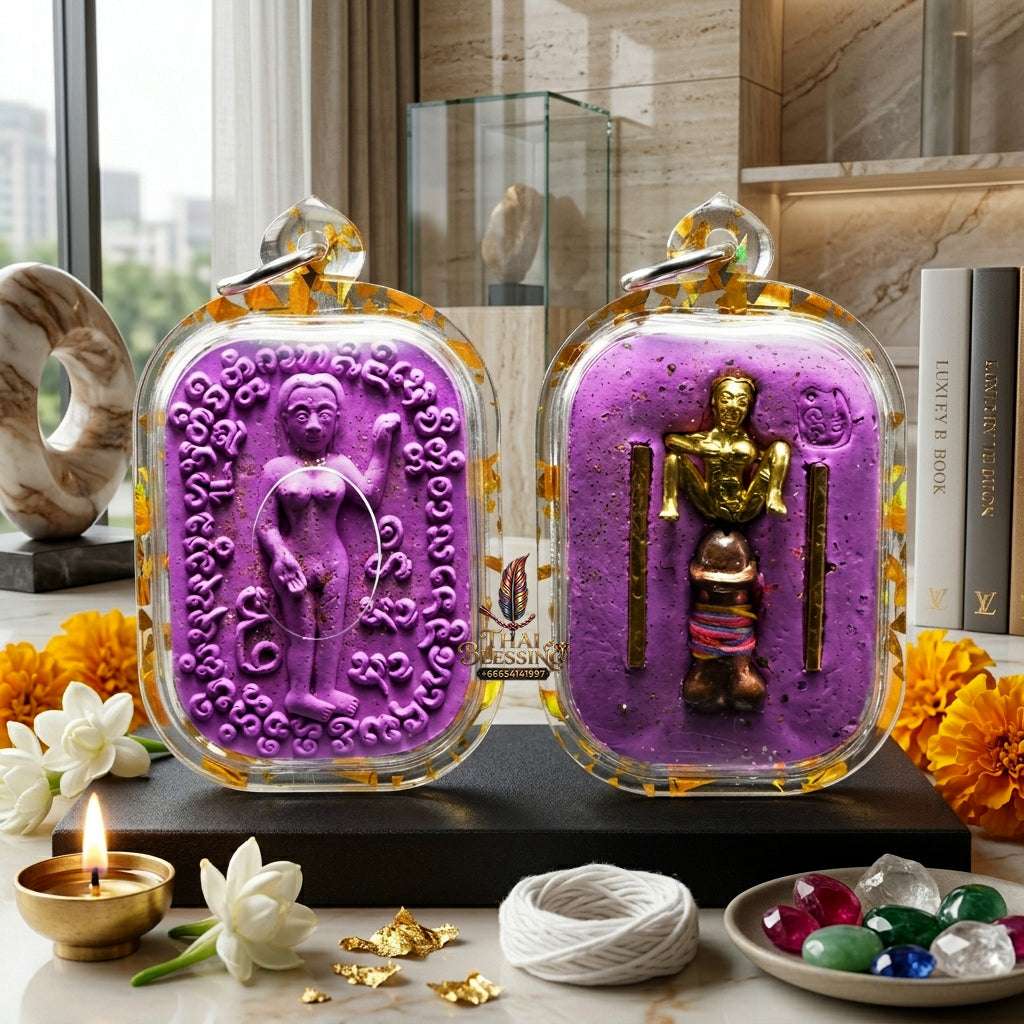 ✨ Authentic "Mae Nuea Hom" (Magnetic Charm – Purple Edition for LGBTQ+) – Consecrated by Kruba Tao (2026) Thai Blessing Co By RURUECHA