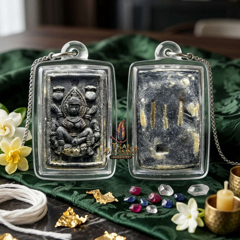 ✨ Authentic 'Nang Kruan' Great Attraction Talisman: '7 Cemetery' Sacred Powder & Silver Takrut Edition by Phra Maha Warin, Wat San Ton Mue – Masterpiece for Love & Persuasion Thai Blessing Co By RURUECHA