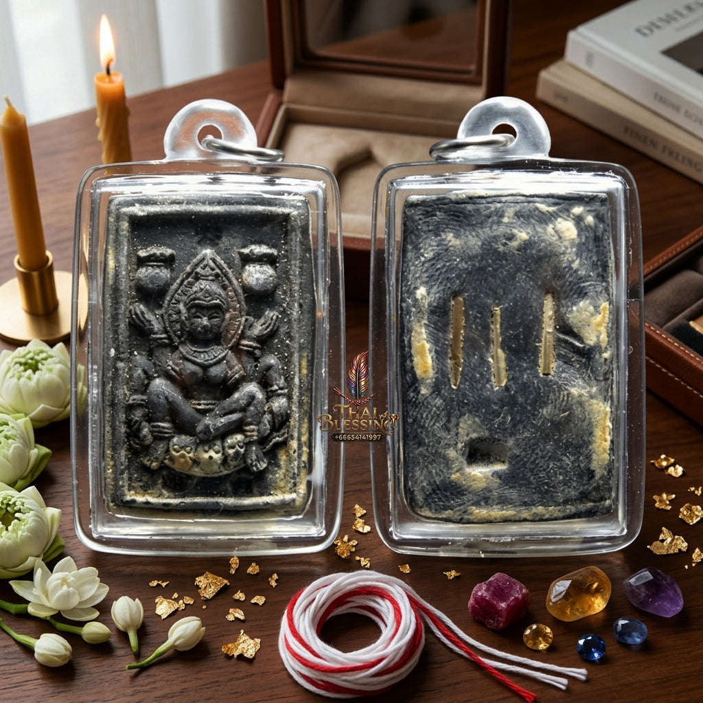 ✨ Authentic 'Nang Kruan' Great Attraction Talisman: '7 Cemetery' Sacred Powder & Silver Takrut Edition by Phra Maha Warin, Wat San Ton Mue – Masterpiece for Love & Persuasion Thai Blessing Co By RURUECHA