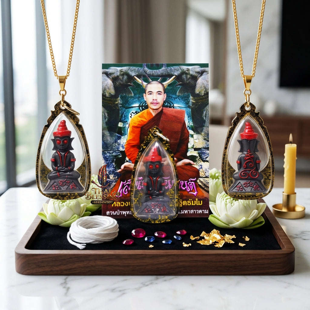✨ Authentic 'Phra Ngang' Great Attraction Talisman: 'Samlit' Bronze Edition by Khru Ba Thamm Muni – Sacred Ritual Artifact Thai Blessing Co By RURUECHA
