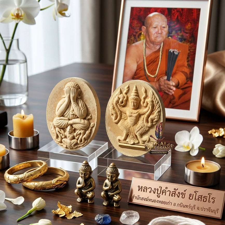 ✨ Authentic Phra Pidta Sacred Wood Amulet: Rare "Mai Yae Yae" (Sacred Hermit Wood) by LP Khamsang, 2017 – Powerful Protection & Wealth Attraction Thai Blessing Co By RURUECHA