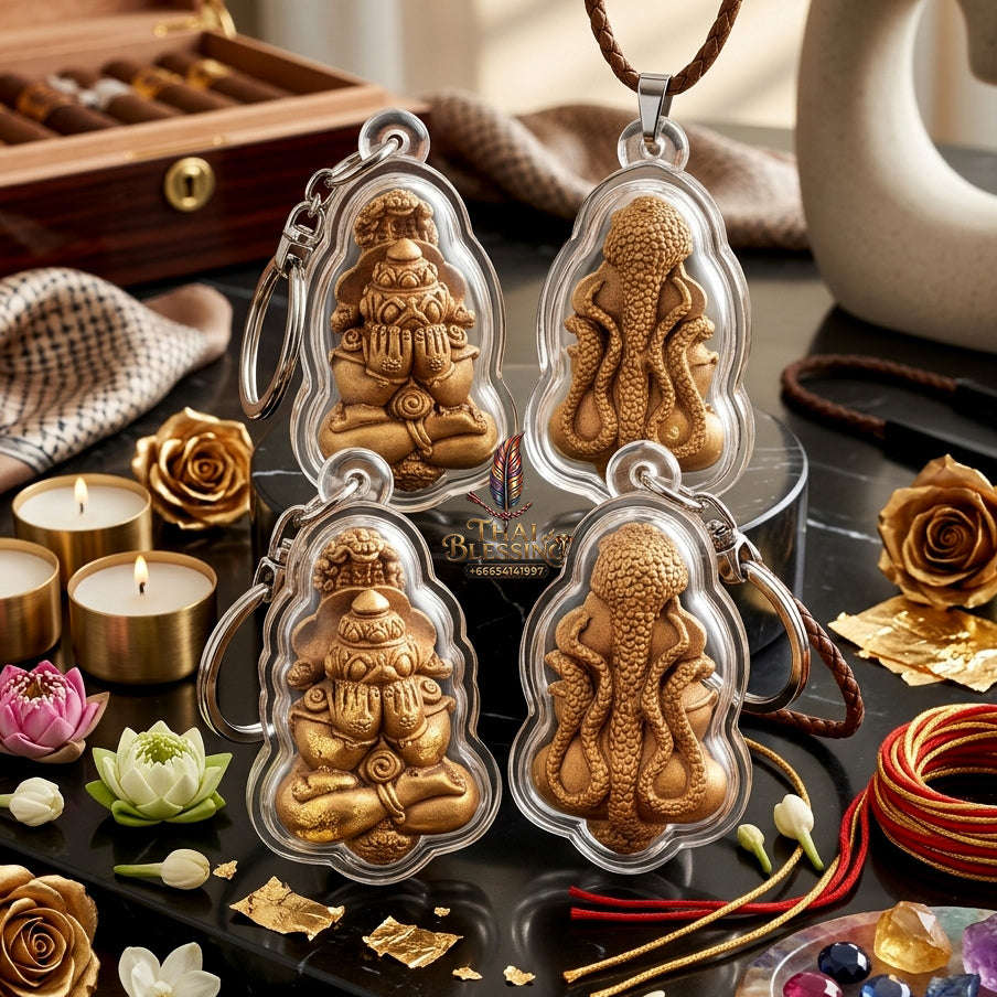✨ Authentic 'Phra Pidta Sri Maharaj Phangkaphon' Amulet: 'Maha Chok Maha Setthi' Wealth Edition (Copper) by Wat Khongkha Wong – 2007 Masterpiece Thai Blessing Co By RURUECHA