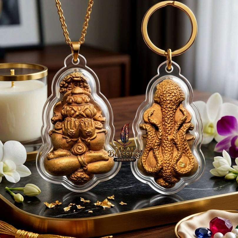 ✨ Authentic 'Phra Pidta Sri Maharaj Phangkaphon' Amulet: 'Maha Chok Maha Setthi' Wealth Edition (Copper) by Wat Khongkha Wong – 2007 Masterpiece Thai Blessing Co By RURUECHA