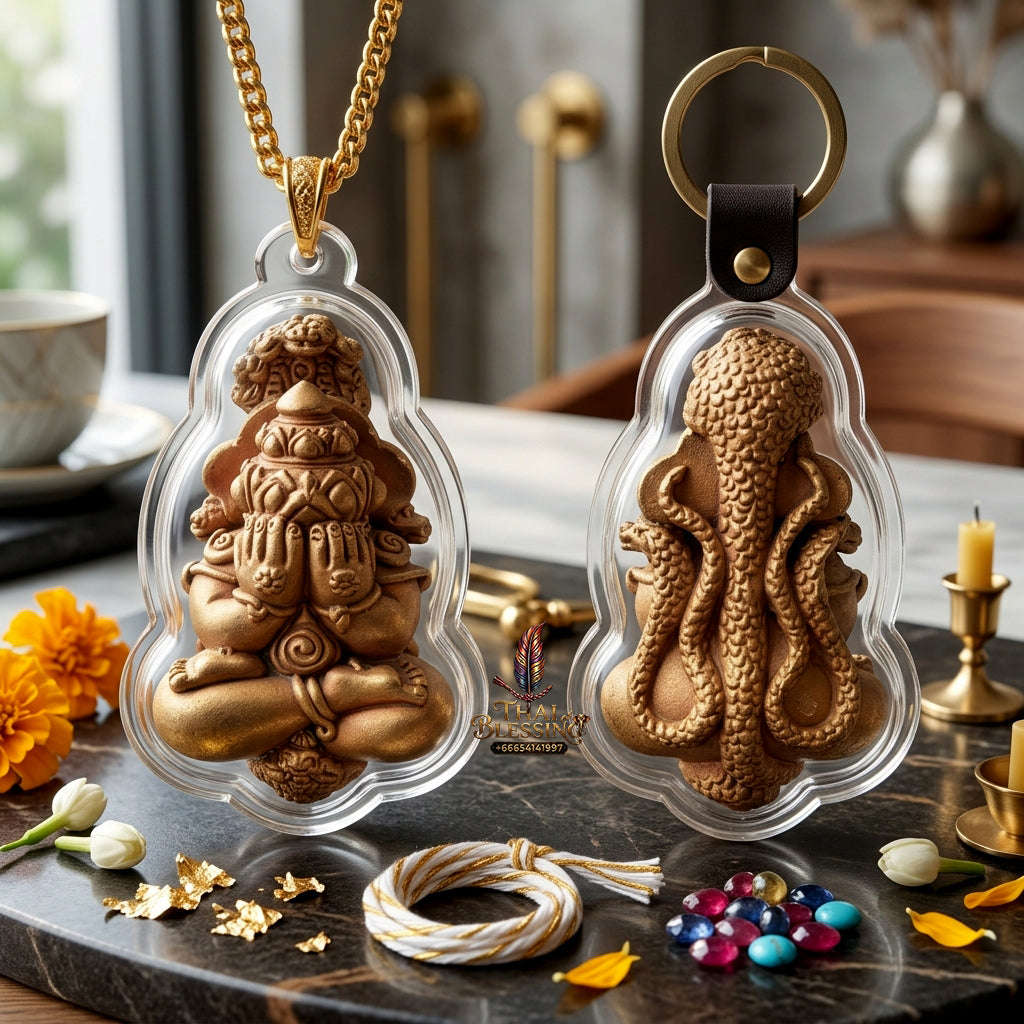 ✨ Authentic 'Phra Pidta Sri Maharaj Phangkaphon' Amulet: 'Maha Chok Maha Setthi' Wealth Edition (Copper) by Wat Khongkha Wong – 2007 Masterpiece Thai Blessing Co By RURUECHA