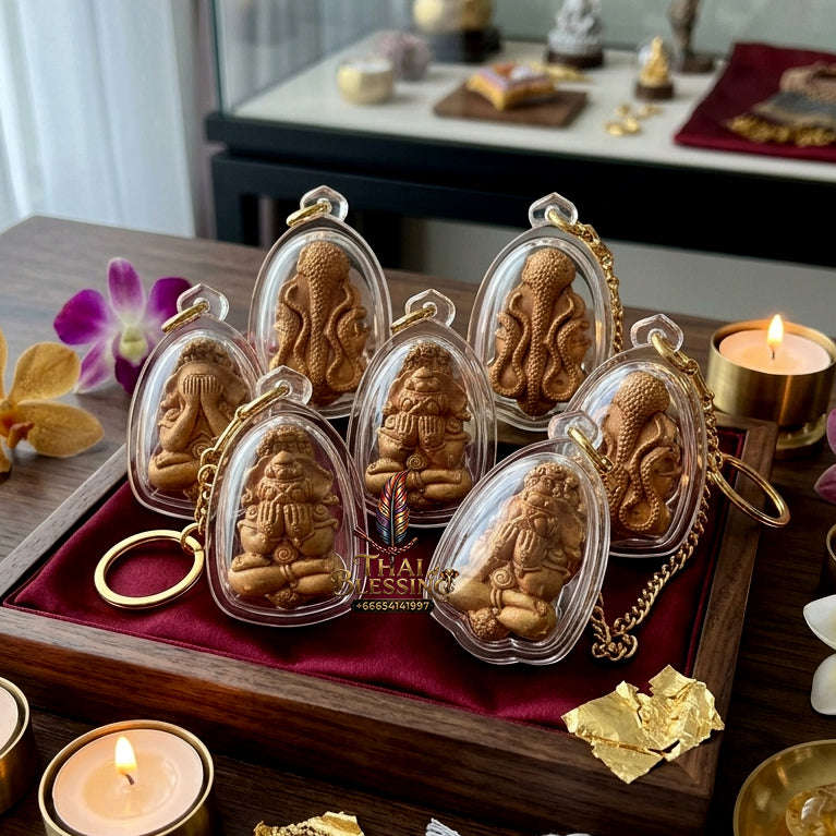 ✨ Authentic 'Phra Pidta Sri Maharaj Phangkaphon' Amulet: 'Maha Chok Maha Setthi' Wealth Edition (Copper) by Wat Khongkha Wong – 2007 Masterpiece Thai Blessing Co By RURUECHA