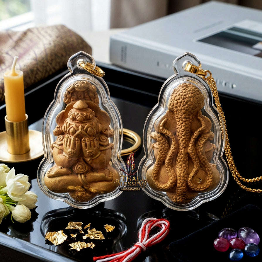 ✨ Authentic 'Phra Pidta Sri Maharaj Phangkaphon' Amulet: 'Maha Chok Maha Setthi' Wealth Edition (Copper) by Wat Khongkha Wong – 2007 Masterpiece Thai Blessing Co By RURUECHA