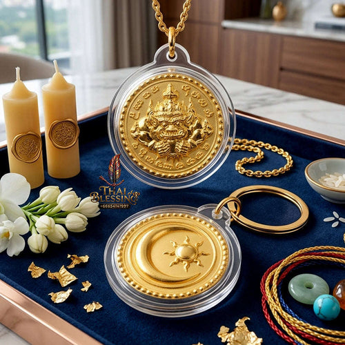 ✨ Authentic 'Phra Rahu Nuer Duang' (Rahu Above Destiny) Coin: Bronze Edition by Kruba Khamfan, Wat Korchok – 2026 Masterpiece (Small Size: 1.6 cm) Thai Blessing Co By RURUECHA