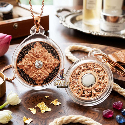 ✨ Authentic 'Phra Rahu Phichai Sombat' (Victory & Wealth) Coin: Bronze, Pink-Gold (Nak) Plated & Enamel Edition by Phra Kru Sophon Kityathorn (Ajarn Rotsiri), Wat Phukhao Thong – 2019 Masterpiece Thai Blessing Co By RURUECHA