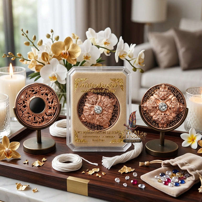 ✨ Authentic 'Phra Rahu Phichai Sombat' (Victory & Wealth) Coin: Bronze, Pink-Gold (Nak) Plated & Enamel Edition by Phra Kru Sophon Kityathorn (Ajarn Rotsiri), Wat Phukhao Thong – 2019 Masterpiece Thai Blessing Co By RURUECHA
