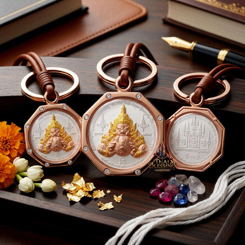 ✨ Authentic Phra Rahu "Powerful Manifestation" Edition – Stunning 3K-Plated Bronze with Pink Gold Frame, Phra-Achan Lek, Wat Tham Khao Noi 2016 – The Ultimate Wealth & Prosperity Talisman Thai Blessing Co By RURUECHA