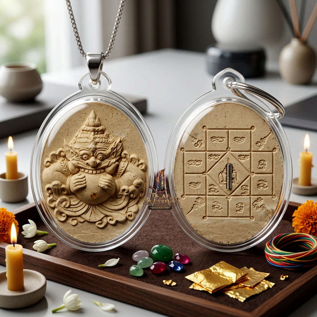 ✨ Authentic Phra Rahu Sacred Powder Amulet – Luang Phor Ken, Wat Koh 2015 Edition – Rare Spiritual Heritage for Fortune & Protection Thai Blessing Co By RURUECHA