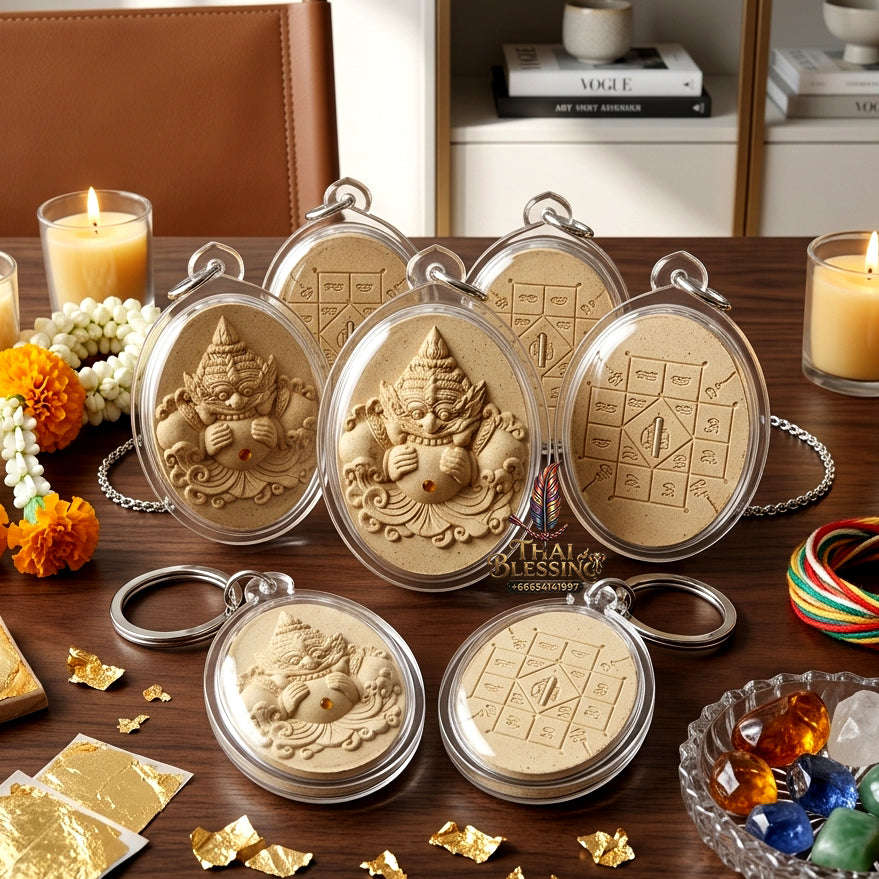 ✨ Authentic Phra Rahu Sacred Powder Amulet – Luang Phor Ken, Wat Koh 2015 Edition – Rare Spiritual Heritage for Fortune & Protection Thai Blessing Co By RURUECHA
