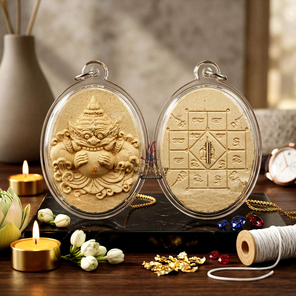 ✨ Authentic Phra Rahu Sacred Powder Amulet – Luang Phor Ken, Wat Koh 2015 Edition – Rare Spiritual Heritage for Fortune & Protection Thai Blessing Co By RURUECHA